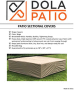 Outdoor Sectional Cover Square Large 98-98-27-Inches Beige Rainproof