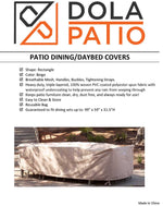 Patio Table Cover Rectangle 99-59-31.5-Inches Beige