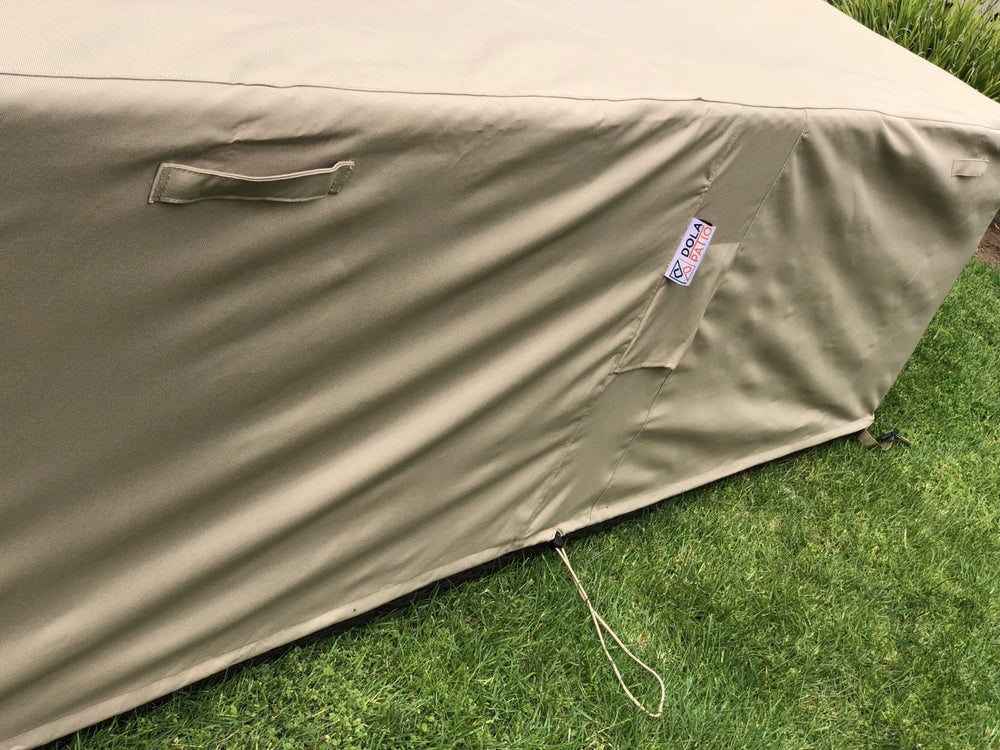 Outdoor Sectional Cover Square Large 98-98-27-Inches Beige Rainproof