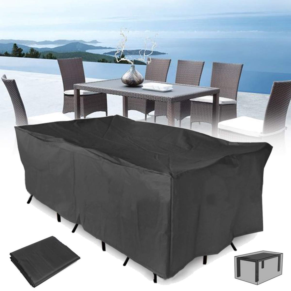 Outdoor Dining Table & chair Cover 125.98''x86.61''x27.56'' Waterproof Black