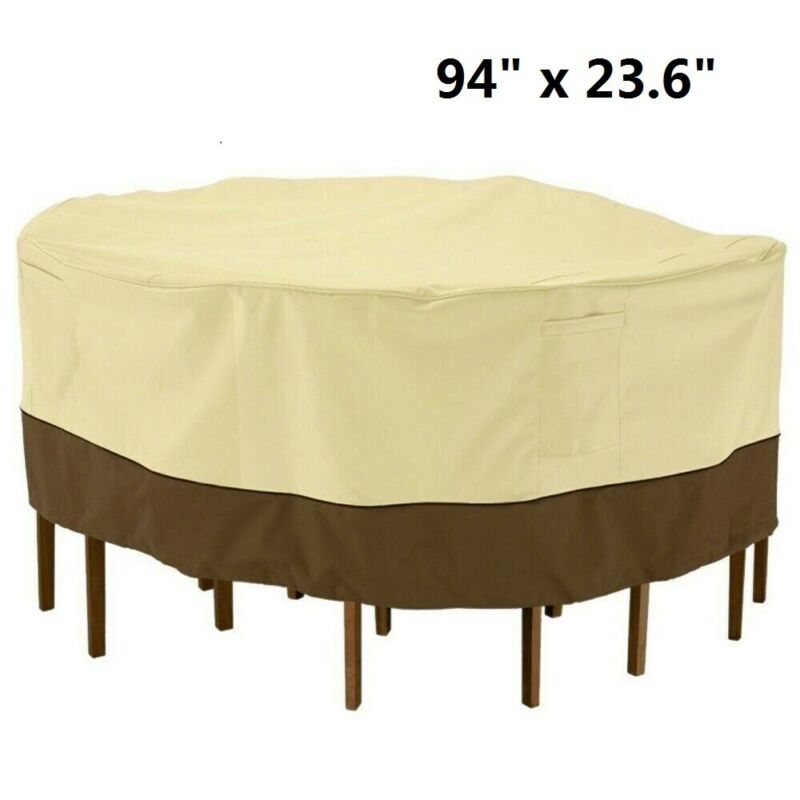 Outdoor Round Table & Chairs Cover 94" Waterproof