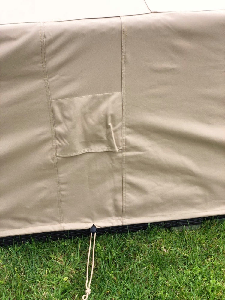 Outdoor Sectional Cover Square Large 98-98-27-Inches Beige Rainproof